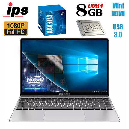 Teclast F7S / 14.1' (1920x1080) IPS / Intel Celeron N3350 (2 ядра по 1.1 - 2.4 GHz) / 8GB LPDDR4 / 128GB SSD /, фото 2