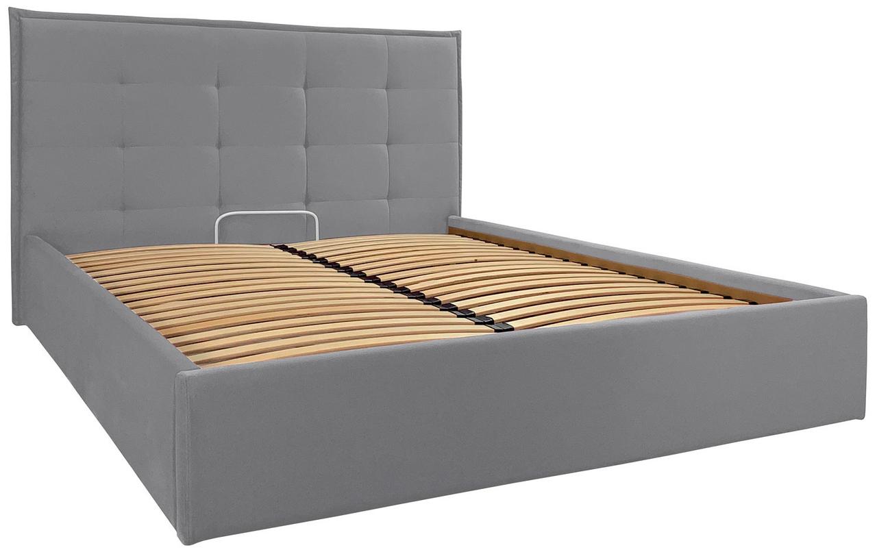 Двоспальне ліжко з м'яким узголів'ям Моніка Richman 160х200 см сіра з підйомним механізмом