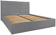 Двуспальная кровать с мягким изголовьем Моника Richman 160х200 см серая с подъемным механизмом