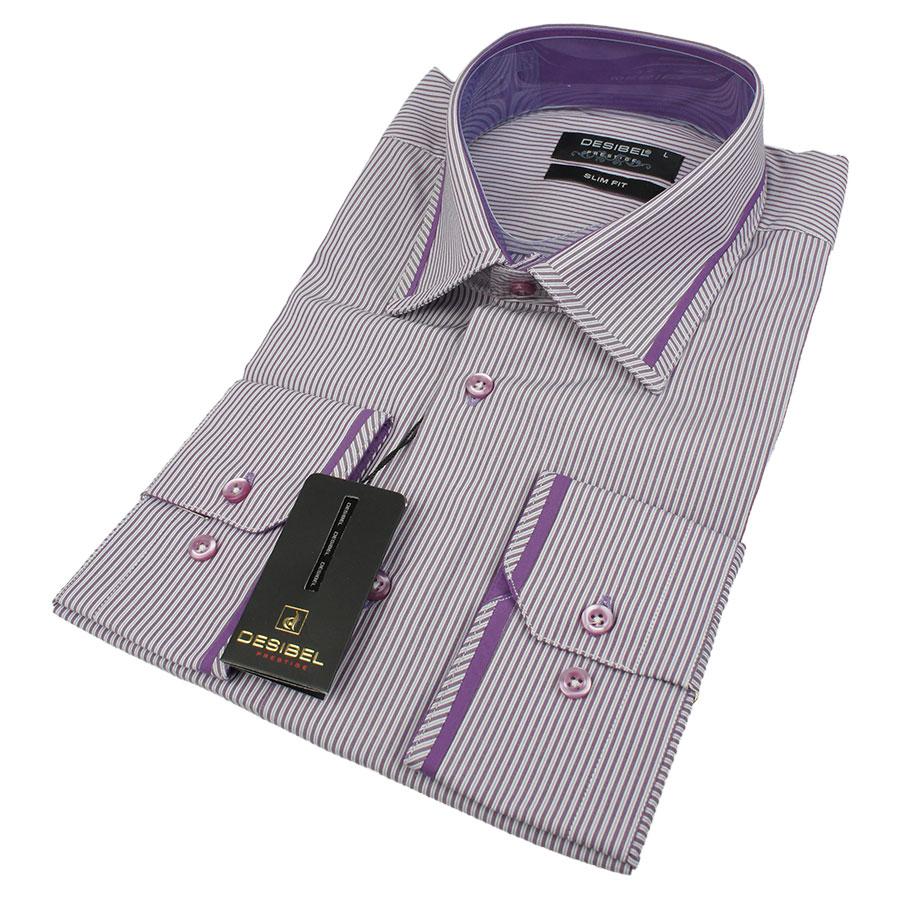 Сорочка чоловіча класична в дрібну смужку Desibel 0350 NDS 01, фото 1