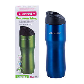 Термокружка Kamille Синій 450мл з нержавіючої сталі KM-2050