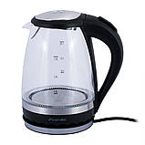 Чайник електричний Kamille 1.5 л з синім LED-підсвічуванням і сталевими декоративними вставками KM-1701B, фото 5