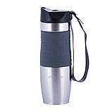 Термокружка Kamille KM-2051 Сірий 480мл Термочашка з нержавіючої сталі Зручна термокружка для кави, фото 2