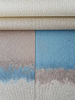 Обои виниловые на флизелине Marburg New Romantic метровые полосы размытые синие бежевые коричневые