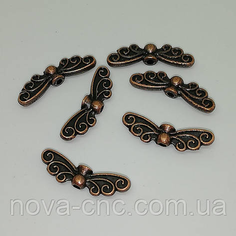 Кулон Крила перехідник Бронза 21 х 6 мм 50 шт, фото 1