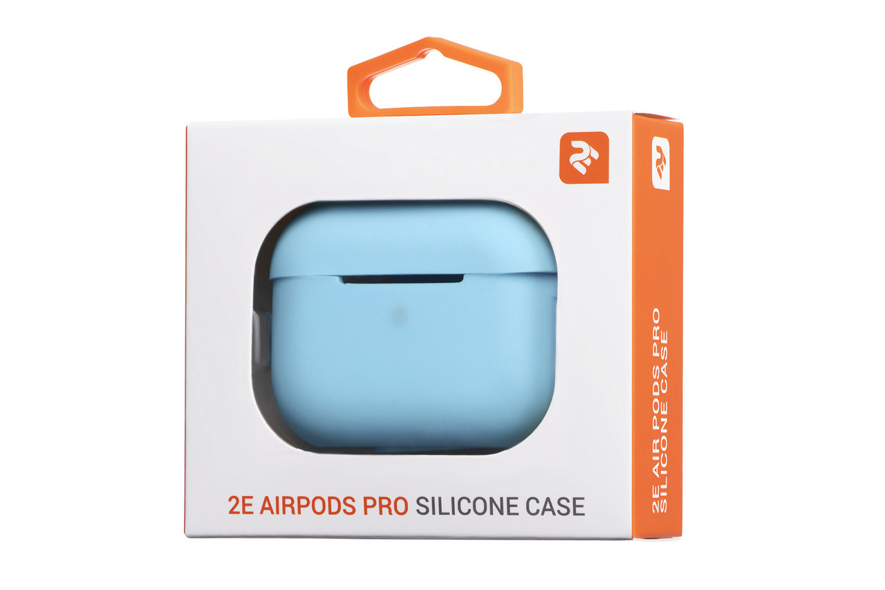 Защитный чехол для кейса Apple AirPods Pro 2Е Pure Color Silicone 2.5mm Голубой (2E-PODSPR-IBPCS-2.5-BL)