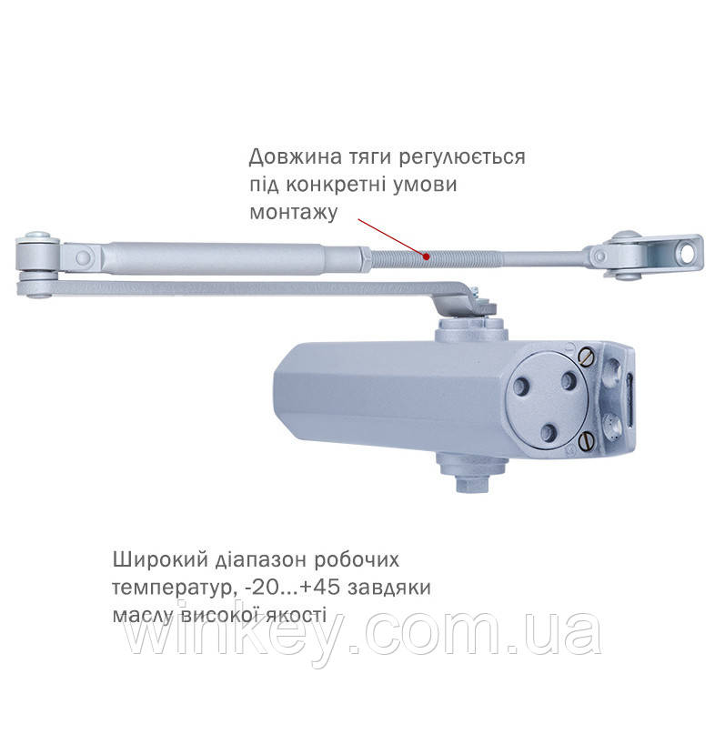 Доводчик дверний RYOBI D 2005 STD з ножицями сірий, фото 1
