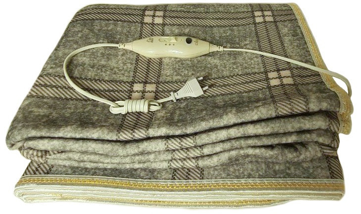 Электропростынь BTB Electric Blanket 7422 150х160 см, сірий картатий, фото 1