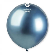 Латексна кулька хром синій 19" / 92 / 48см Shiny Blue Gemar