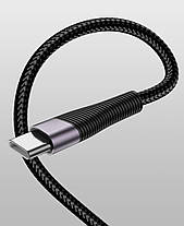 Зарядний кабель USB Type C 3A 2 м Uslion Black/Grey, фото 4