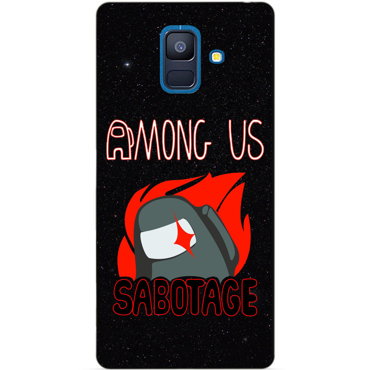 Силіконовий бампер чохол для Samsung A8 Plus з малюнком Саботаж Among Us