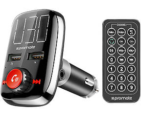 Bluetooth FM-трансмітер Promate SmarTune-3 Bluetooth/AUX/SD/USB 2xUSB 3.4 A Black