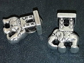 Бусини для браслета Пандора "Слон" темне срібло 18х13х7 мм Паковання 10 шт.