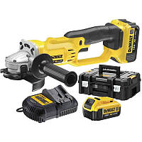 Шліфмашина кутова акумуляторна DeWALT DCG412M2, 18 B XR Li-lon, d=125 мм, 8000 об/хв, вага 2.2 кг, валіза, 2 акумулятори, зарядний