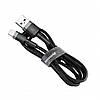 Зарядний кабель Baseus Cafule Cable USB to Lightning 2.4A 1m Grey Black (CALKLF-BG1), фото 3