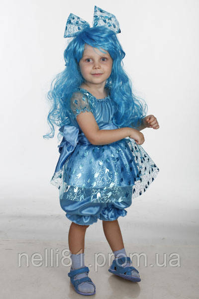 Карнавальный костюм Мальвина, костюм Мальвины для девочки 104, с париком - фото 1 - id-p1298373524