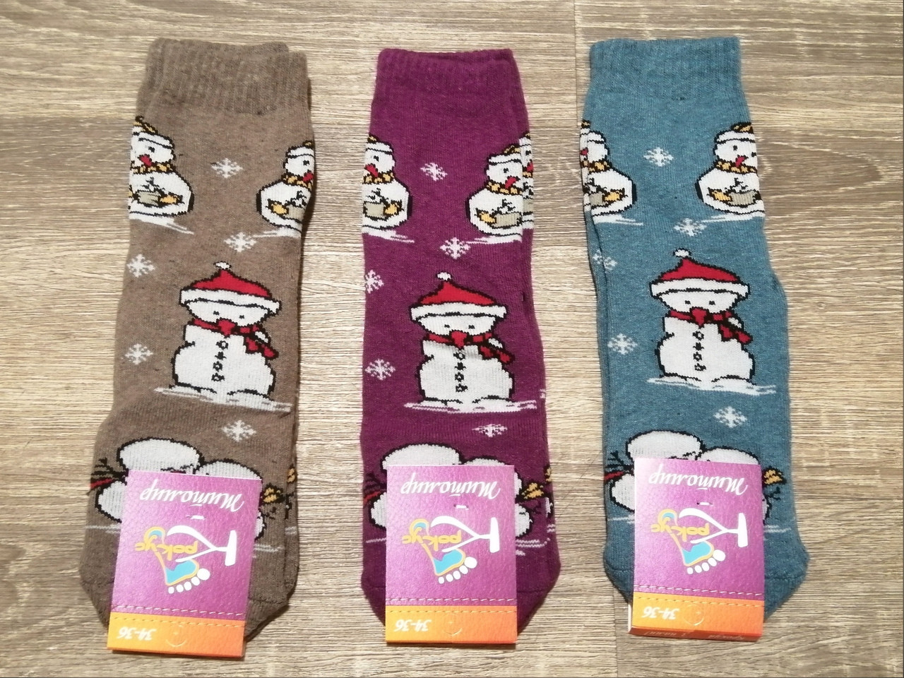 Махрові шкарпетки Житосвіт "Сніговики". 34-36 р.