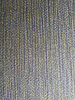 Обои виниловые на флизелине Marburg New Romantic метровые однотонные полоски под рогожку темно синие с золотом