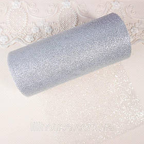 Фатин із блискітками срібло