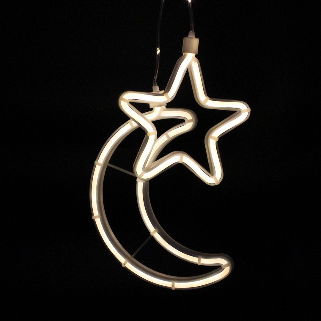 Гірлянда Xmas Copper curtain ball lamp 9WW-1 Теплий білий Місяць 5 Зірка 4 3M*0.7M