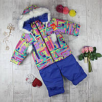 Красивый зимний комбинезон костюм на девочку 92-98-104-110р ,бесплатная доставка JUSTIN, рассрочка