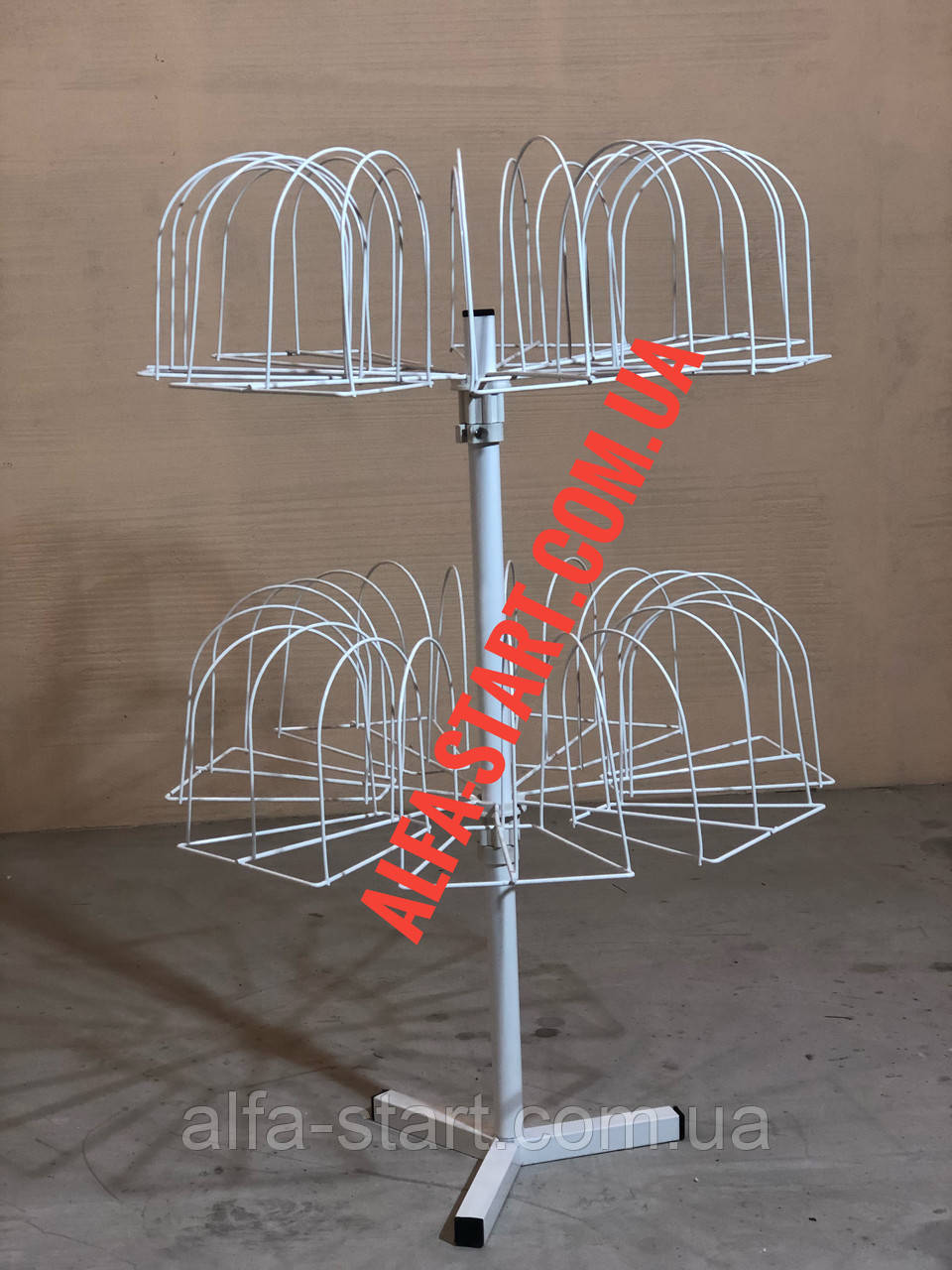 Настільна обертова вертушка стенд-стійка під шапки на 42 місця, фото 1