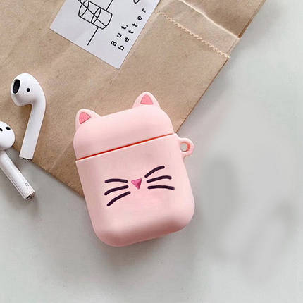 Чохол для навушників Apple AirPods Alitek Котик Pink, фото 1