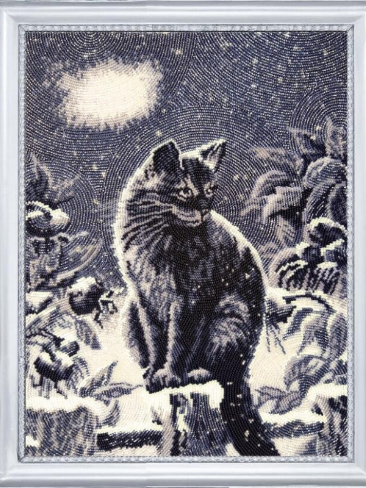 Схема на Ткани для Вышивки Бисером "Лунный Кот" ТМ "Благодар" — в ...