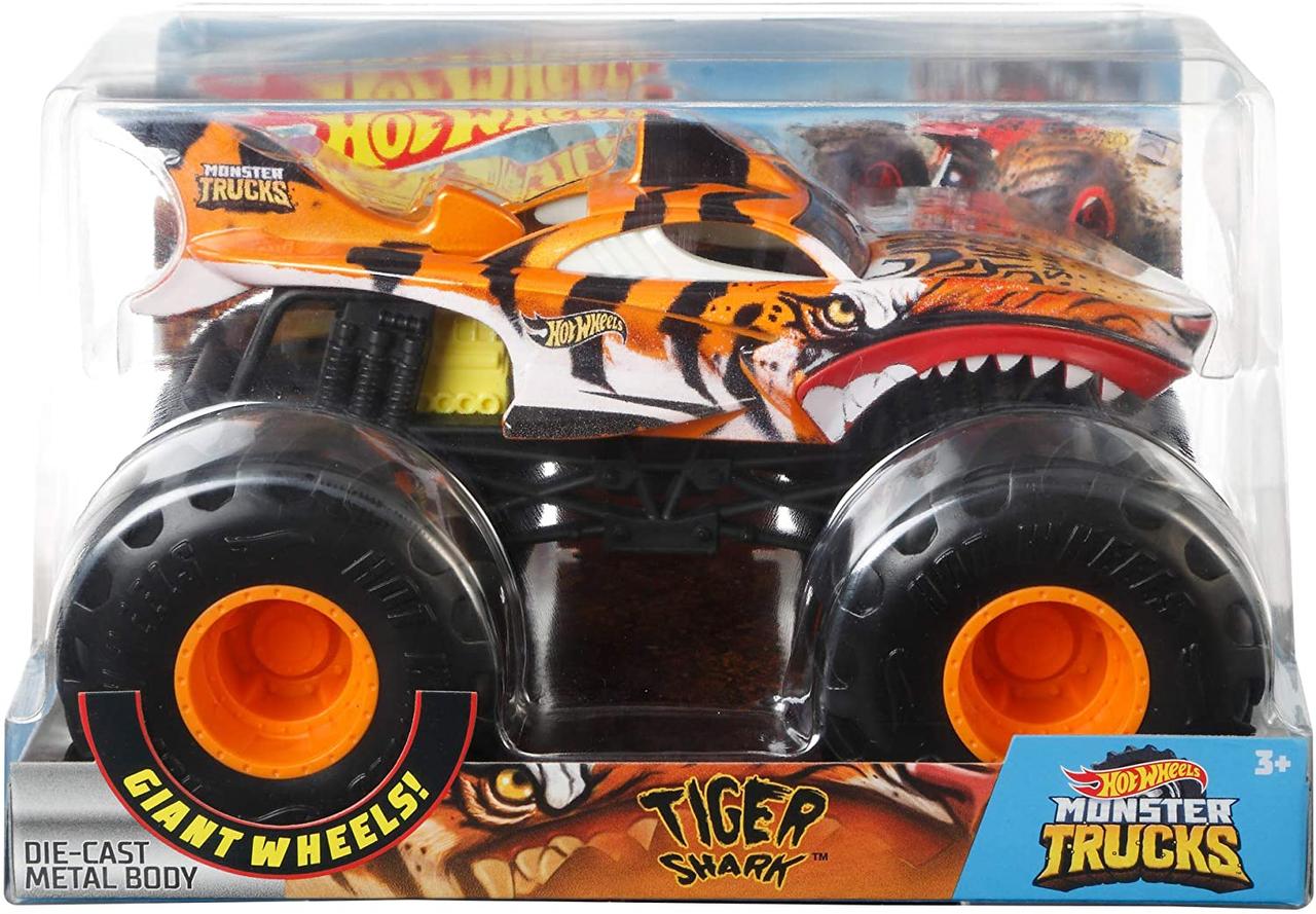 Джип Хот Вілс Монстр Трак Тигрова Акула 1:24 Hot Wheels Monster Trucks Tiger Shark Mattel GCX21