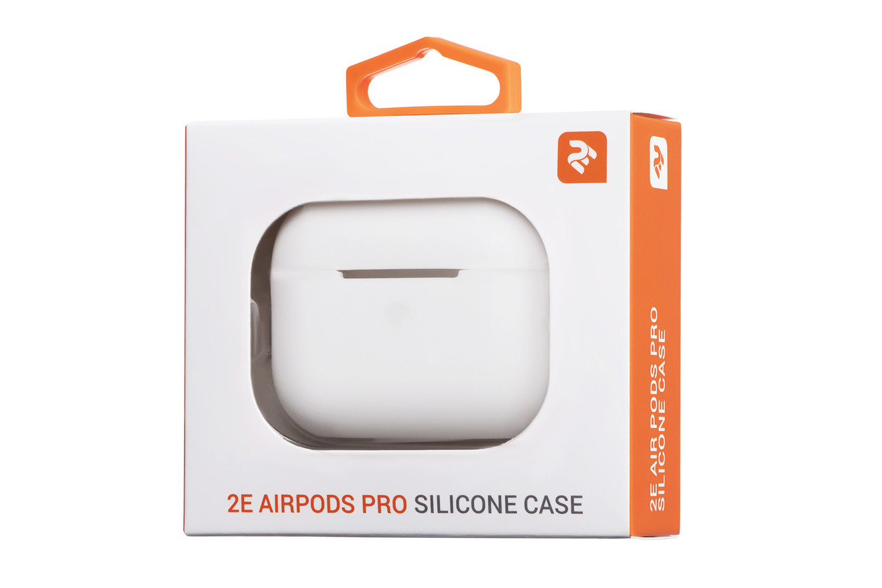 Защитный чехол для кейса Apple AirPods Pro 2Е Pure Color Silicone 2.5mm Белый (2E-PODSPR-IBPCS-2.5-WT)