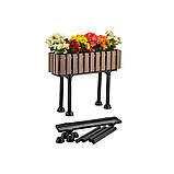 Горщик для квітів балконний з підставкою на ніжках Akasya 11 л антрацит, фото 8