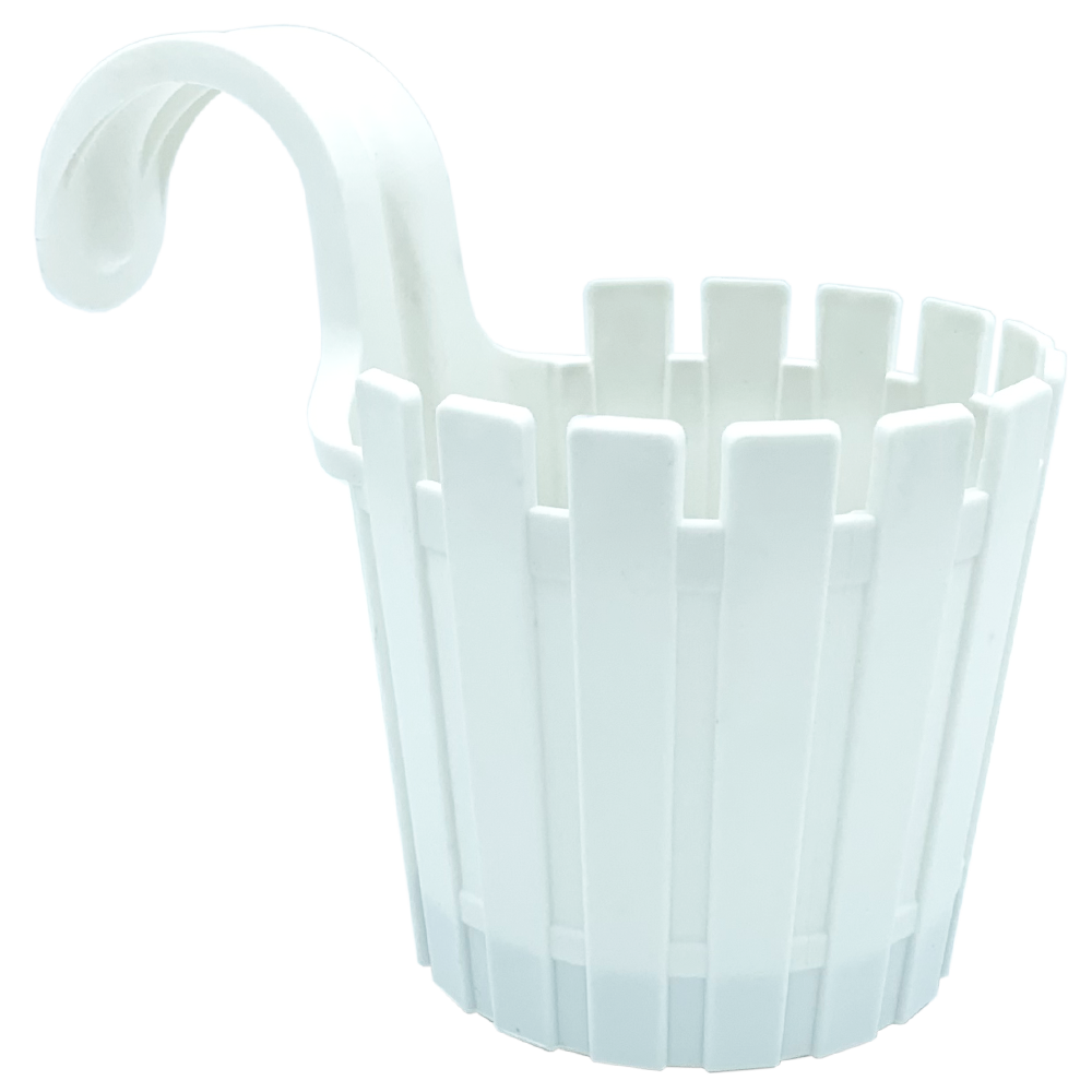 Горщик для квітів балконний підвісний Akasya Single 1,5 л білий, фото 1