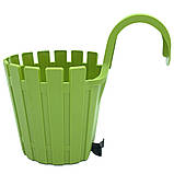 Горщик для квітів балконний підвісний Akasya Single 1,5 л зелений, фото 4