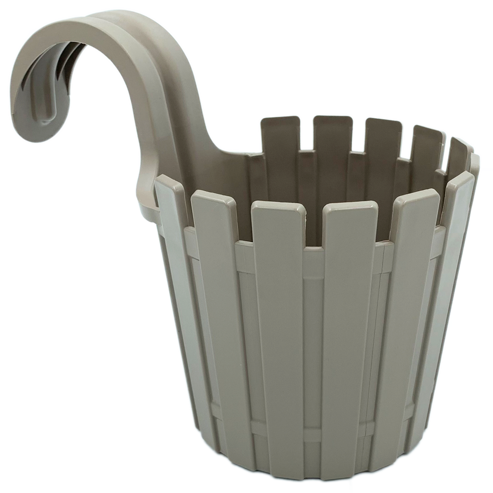 Горщик для квітів балконний підвісний Akasya Single 1,5 л сіро-коричневий, фото 1