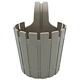 Горщик для квітів балконний підвісний Akasya Single 1,5 л сіро-коричневий, фото 2