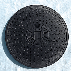 Кришка полімерна серії Л 3т. (8,5 кг) (Ø-626, Н-40 мм) 4 вуха