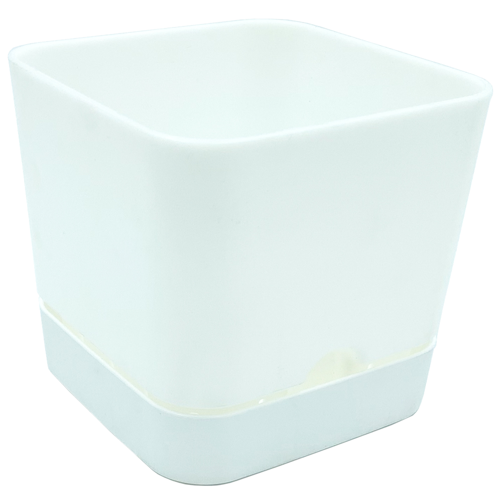 Горщик для квітів квадратний Begonya 1,5 л білий, фото 1