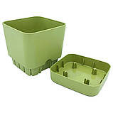 Горщик для квітів квадратний Begonya 1,5 л білий, фото 4