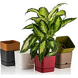 Горщик для квітів квадратний Begonya 1,5 л білий, фото 6