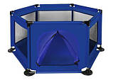 Манеж дитячий Маніж шестигранний СИНІЙ Ігровий манеж Детский манеж Манежик для дитини 125х65см ПОЛЬША, фото 4