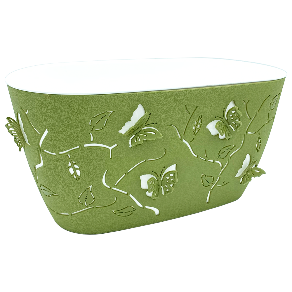 Горщик для квітів балконний 3D 4,1 л темно-зелений, фото 1