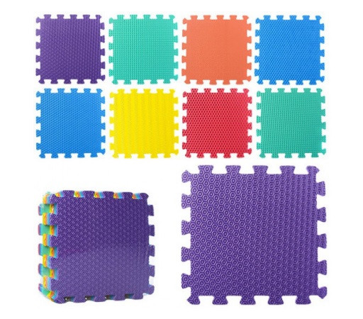 Килимок-мат,9 дет.,31,5х31,5х1см,масажний,в кульку,31,5х31,5х9см №M2630(10), фото 1