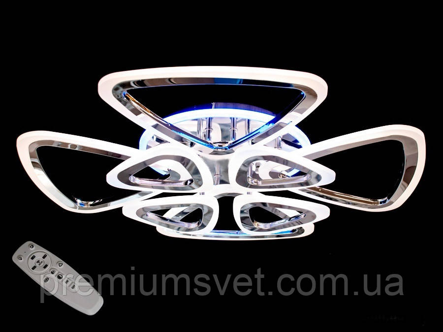 Світлодіодна люстра колір золото A8118/4+4 G LED 3color dimmer, фото 1