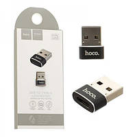 Адаптер Hoco UA6 USB to Type-C Black