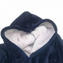 Толстовка-плед із капюшоном двостороння Huggle Hoodie Темно-синій 152685, фото 2