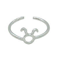 Серебряное безразмерное кольцо знак зодиака "Телец (21 апреля - 20 мая)"