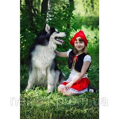 Карнавальний костюм Червона шапочка для дівчинки (велюровий)