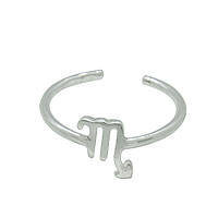 Серебряное безразмерное кольцо знак зодиака "Скорпион (24 октября - 22 ноября)"