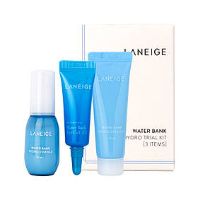 Набір мініатюр зволожуючих засобів для догляду за шкірою обличчя Laneige Water Bank Hydro Trial Kit 3 шт