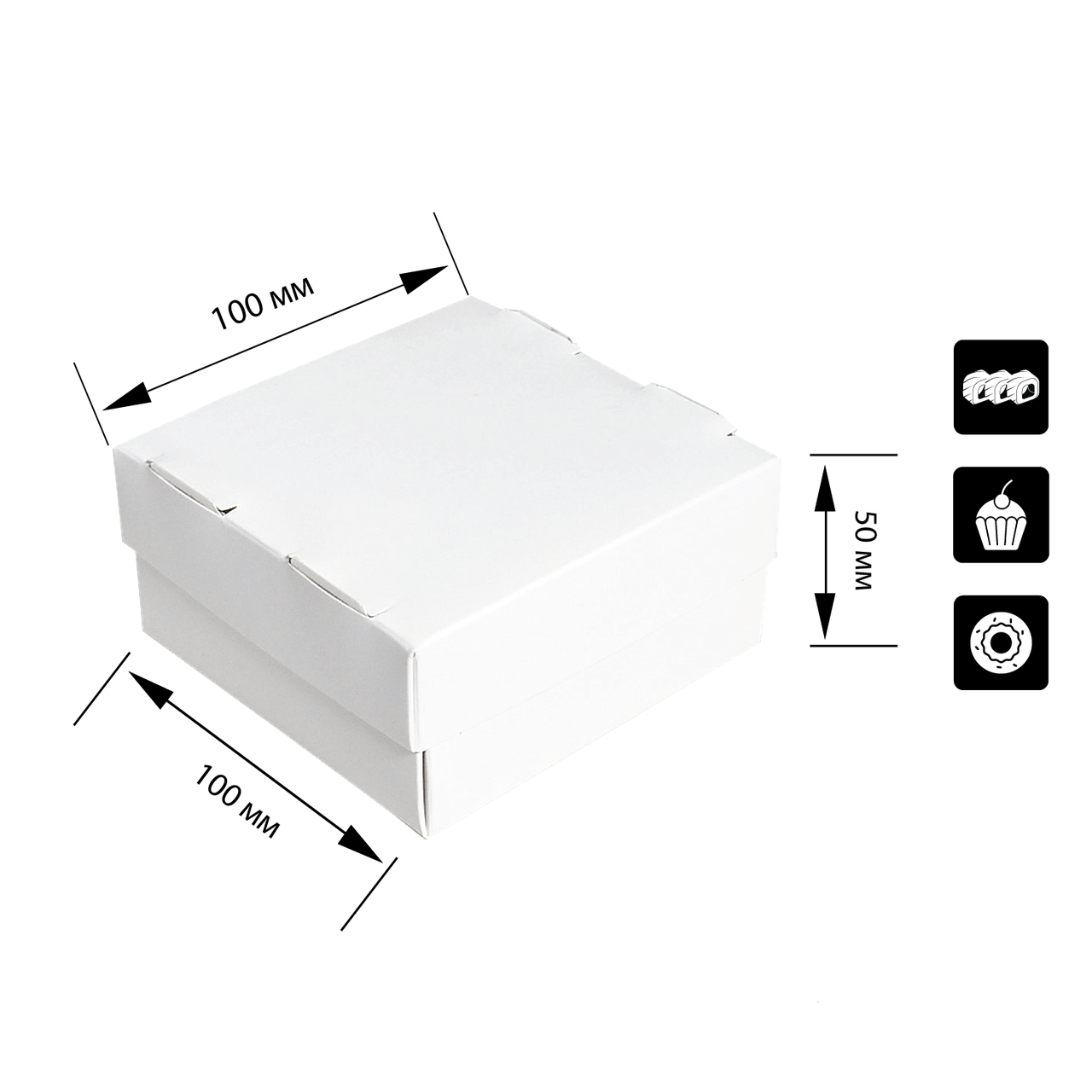Коробка для суші СУ 0400 біла 100х100х50 мм